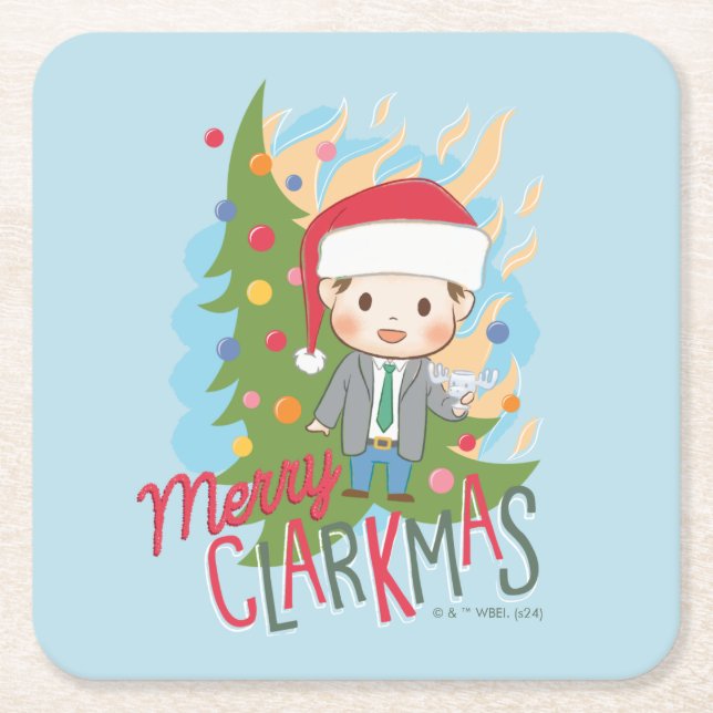 Dessous De Verre Carré Noël vacances Joyeux Clarkmas (Devant)