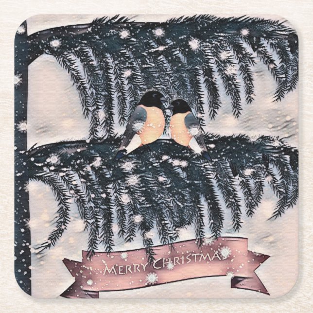 Dessous De Verre Carré Noël, Vintage (Devant)