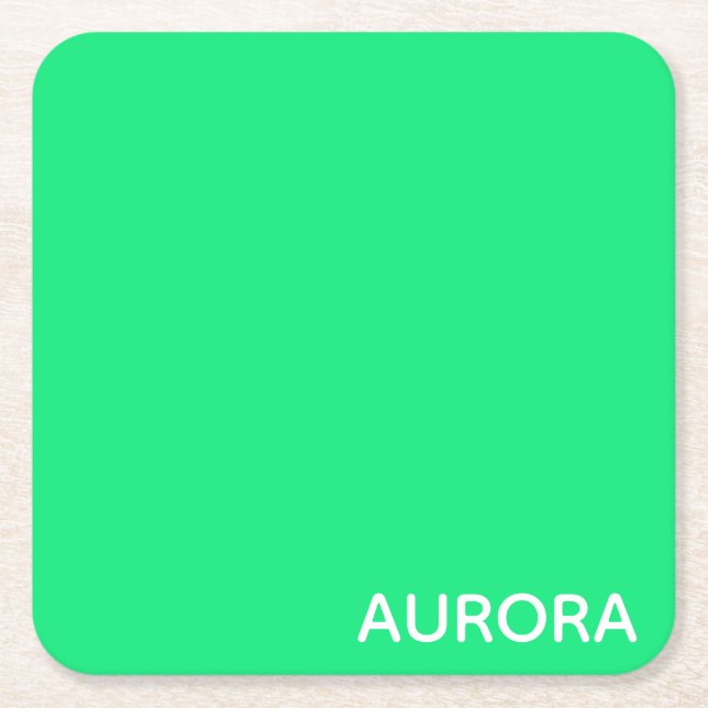 Dessous De Verre Carré Nom de couleur verte Aurora (Devant)