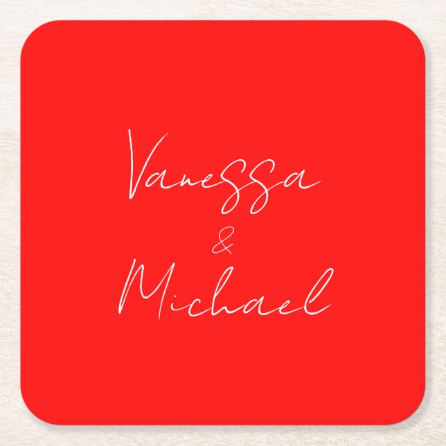 Dessous De Verre Carré Nom d'écriture professionnelle mariage personnalis (Devant)