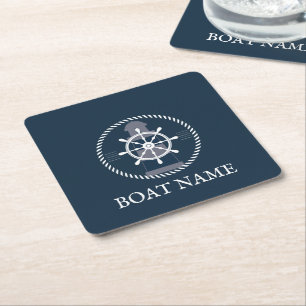 Dessous De Verre Carré Nom du bateau nautique