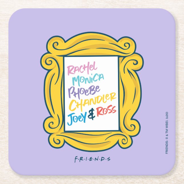 Dessous De Verre Carré Noms de FRIENDS™ dans Peephole (Devant)