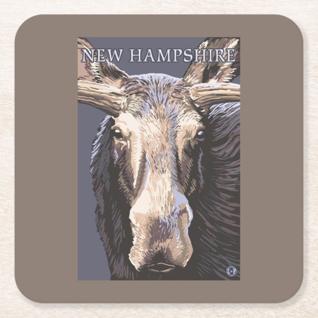 Dessous De Verre Carré Nouvelle de HampshireMoose fin (Devant)