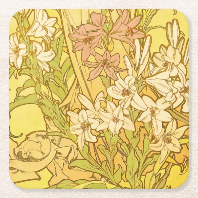 Dessous De Verre Carré Nouvelle Lily flowers (Devant)