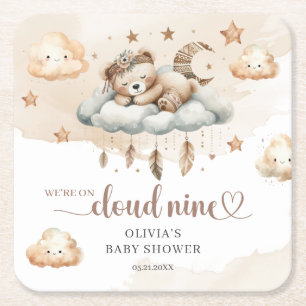 Dessous De Verre Carré Nuage d'ours en peluche neutre par rapport au sexe