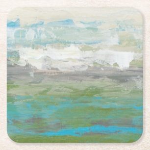 Dessous De Verre Carré Nuages Blancs Surplombant Un Beau Paysage