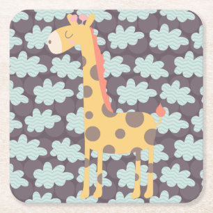Dessous De Verre Carré Nuages et girafes