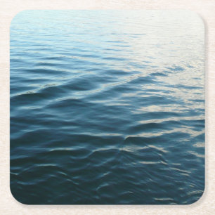 Dessous De Verre Carré Nuances d'eau bleue Photographie de la nature Abst