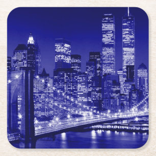 Dessous De Verre Carré Nuit bleue à New York
