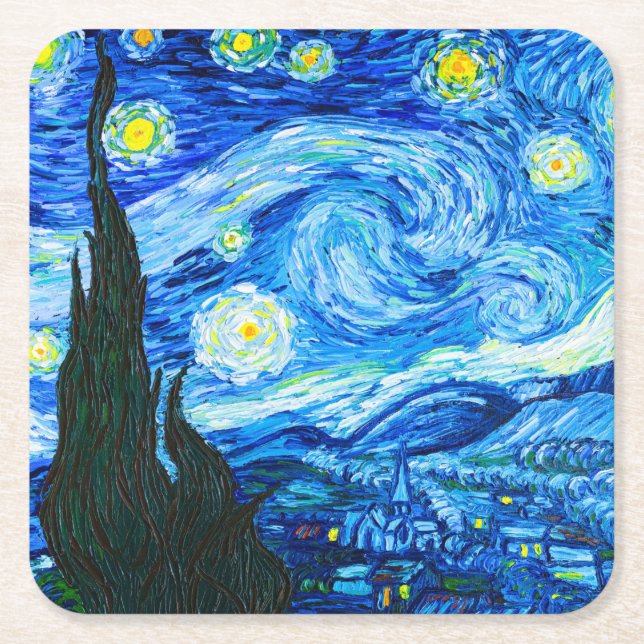 Dessous De Verre Carré Nuit Van Gogh Starry (Devant)