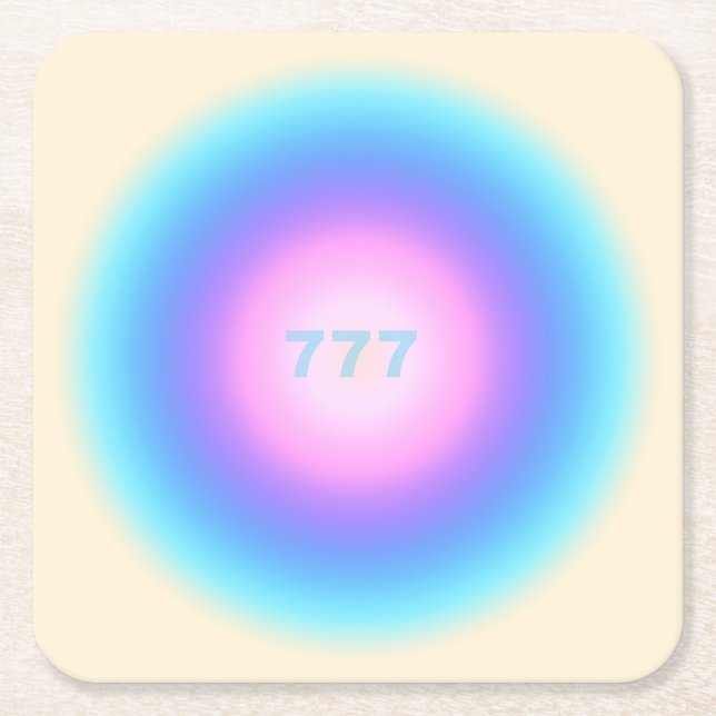 Dessous De Verre Carré Numéros d'ange 777 - Bonne fortune (Devant)