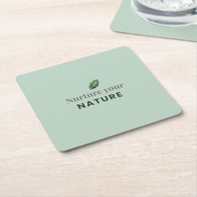 Dessous De Verre Carré Nurture Your Nature Minimal Motivational Coaster (Incliné)