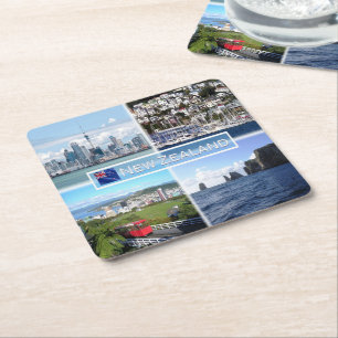 Dessous De Verre Carré NZ Auckland Skyline - Wellington panorama -