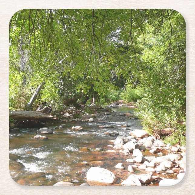 Dessous De Verre Carré Oak Creek II à Sedona Arizona Photographie nature (Devant)