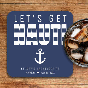 Dessous De Verre Carré Obtenons Nauti Blue Bachelorette Party