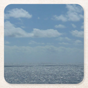 Dessous De Verre Carré Océan bleu de la mer des Caraïbes