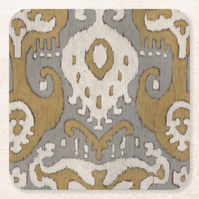 Dessous De Verre Carré Ochre Ikat II (Devant)