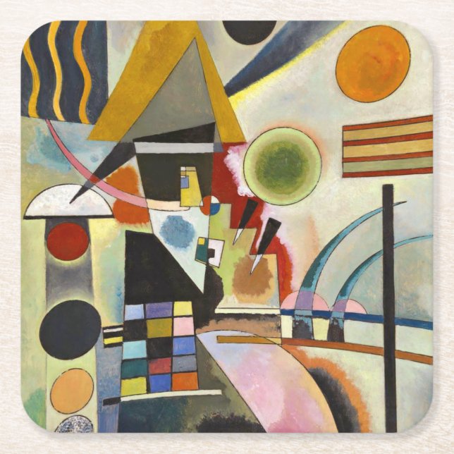 Dessous De Verre Carré Oeuvre Abstraite de Kandinsky (Devant)