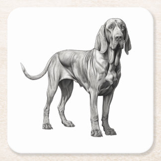 Dessous De Verre Carré OEuvre d'art de Bloodhounds Dog