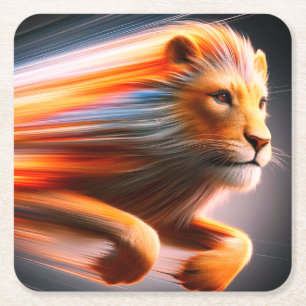 Dessous De Verre Carré OEuvre de Lion