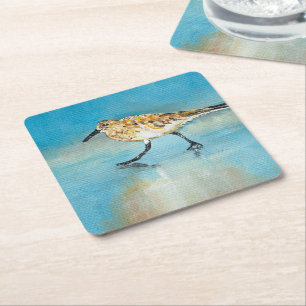 Dessous De Verre Carré Oeuvre d'Oiseau de rivage