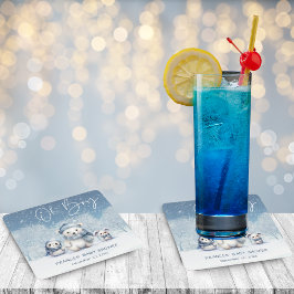 Dessous De Verre Carré Oh Boy Winter | Baby shower des bois