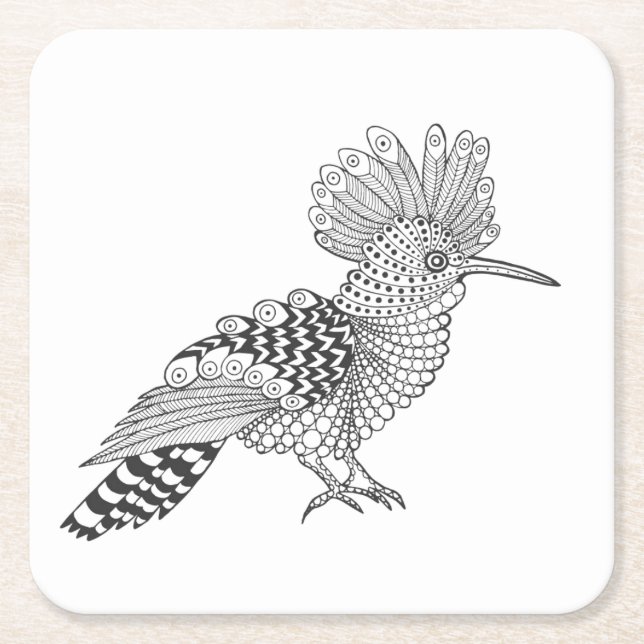 Dessous De Verre Carré Oiseau de style (Devant)