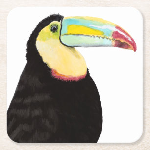 Dessous De Verre Carré Oiseau tropical de toucan