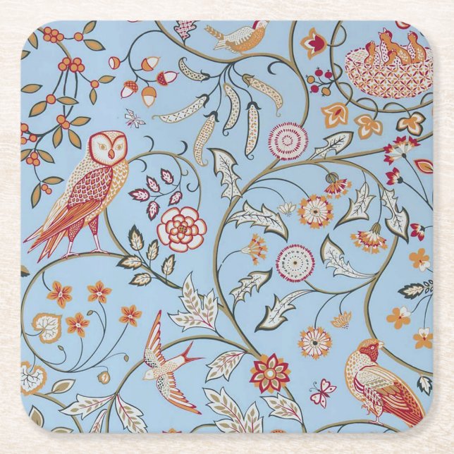 Dessous De Verre Carré Oiseaux et fleurs, William Morris (Devant)
