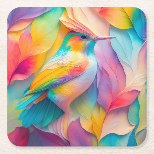 Dessous De Verre Carré Oiseaux Imaginaires Oiseaux de soie