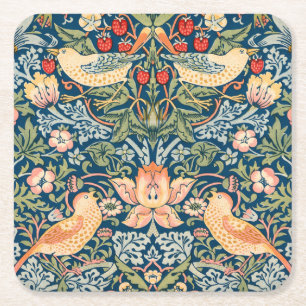 Dessous De Verre Carré Oiseaux mignons, Thief fraise Art Vintage