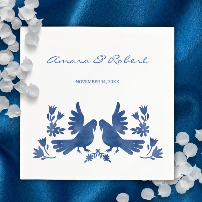 DESSOUS DE VERRE CARRÉ OISEAUX OTOMI DE COULEUR D'EAU (Créateur téléchargé)