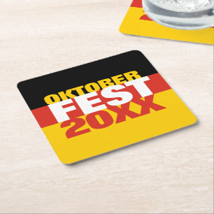 Dessous De Verre Carré Oktoberfest Octoberfest drapeau allemand
