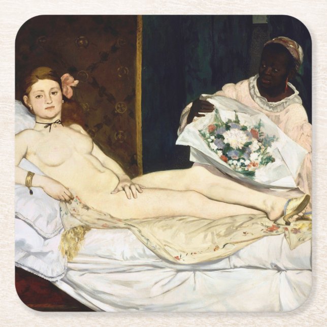 Dessous De Verre Carré Olympia, Edouard Manet, 1863 (Devant)