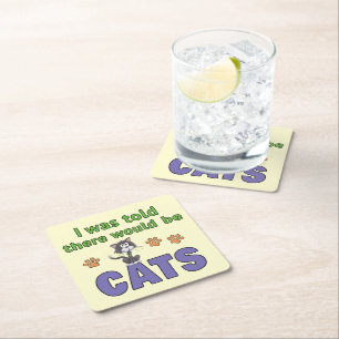 Dessous De Verre Carré On m'a dit qu'il y aurait des CHATS