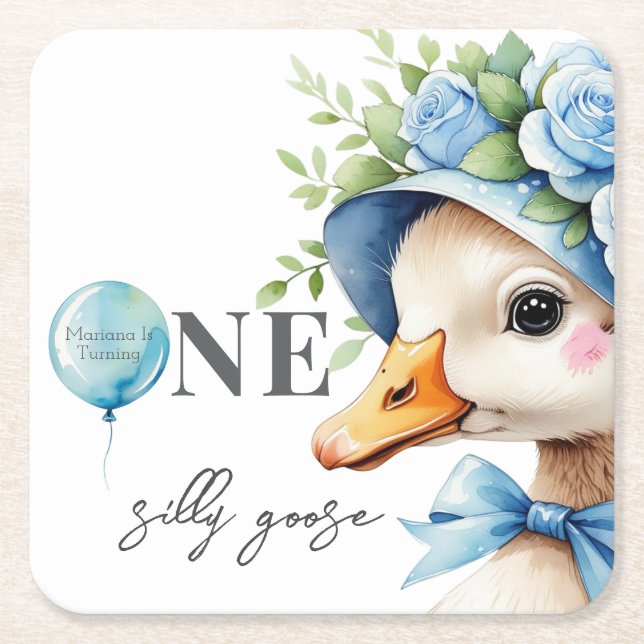 Dessous De Verre Carré One Silly Goose Boy Birthday  (Devant)