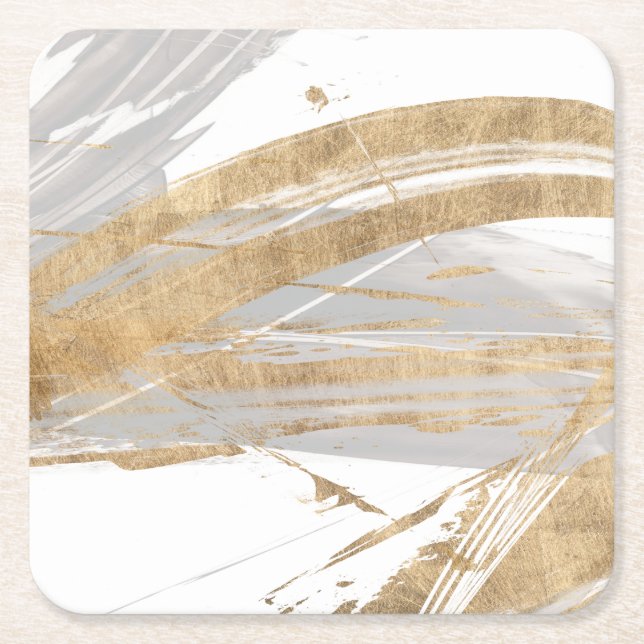 Dessous De Verre Carré Or et gris (Devant)