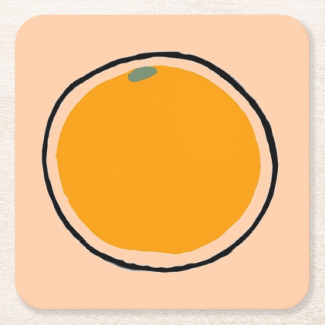 Dessous De Verre Carré Orange (Devant)