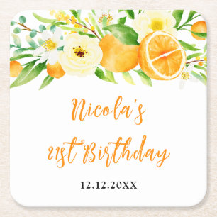 Dessous De Verre Carré Oranges Citrus Anniversaire