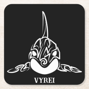 Dessous De Verre Carré Orca tribale noire et blanche