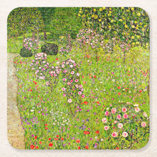 Dessous De Verre Carré Orchard Gustav Klimt avec Rose