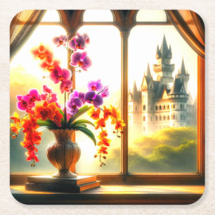 Dessous De Verre Carré Orchidées