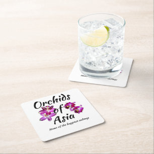 Dessous De Verre Carré Orchidées d'Asie