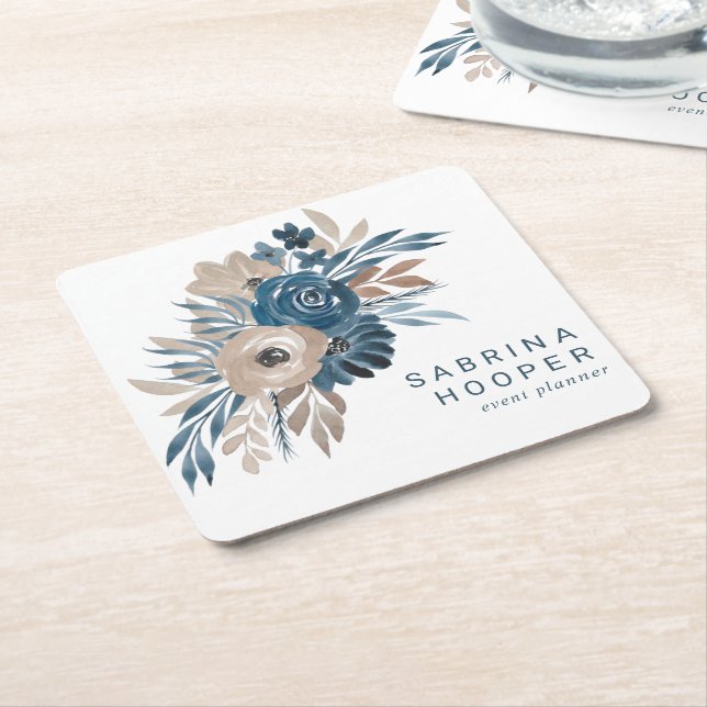 Dessous De Verre Carré Organisateur d'événements floraux à l'aquarelle In (Incliné)