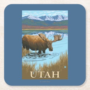 Dessous De Verre Carré Orignaux DrinkingUtah