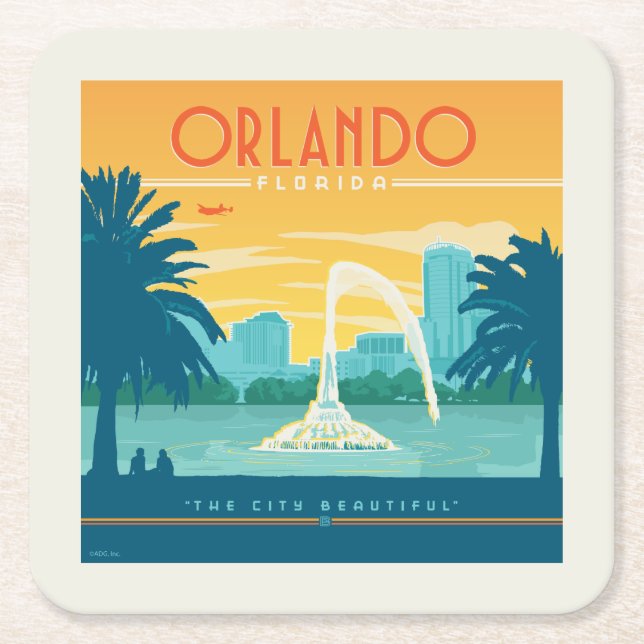 Dessous De Verre Carré Orlando Floride (Devant)