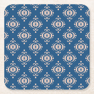 Dessous De Verre Carré Ornement damassé Ikat Géométrique