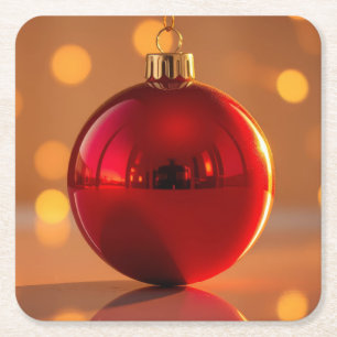 Dessous De Verre Carré Ornement de boule de Noël
