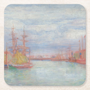 Dessous De Verre Carré Ostende Harbour par James Ensor (1900)