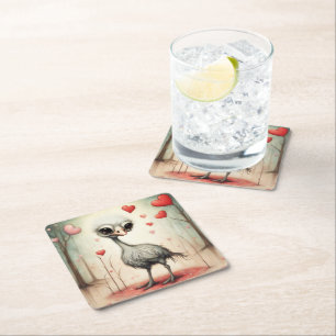Dessous De Verre Carré Ostrich Love 2